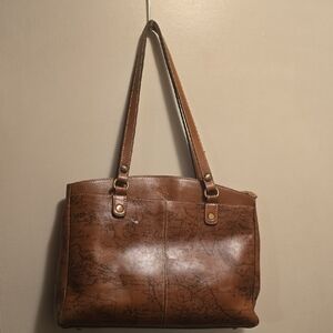 Patricia Nash Elegant Brown Leather Tote Bag